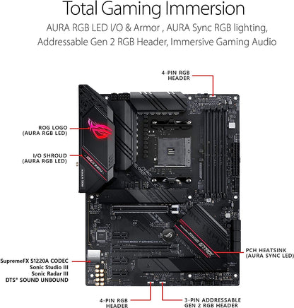 ROG Strix B550-F Gaming (Wifi 6) AMD AM4 Zen 3 Ryzen 5000 & 3Rd Gen Ryzen ATX Gaming Motherboard (Pcie 4.0, 2.5Gb LAN, BIOS Flashback, HDMI 2.1, Addressable Gen 2 RGB Header and Aura Sync)