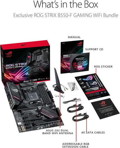 ROG Strix B550-F Gaming (Wifi 6) AMD AM4 Zen 3 Ryzen 5000 & 3Rd Gen Ryzen ATX Gaming Motherboard (Pcie 4.0, 2.5Gb LAN, BIOS Flashback, HDMI 2.1, Addressable Gen 2 RGB Header and Aura Sync)