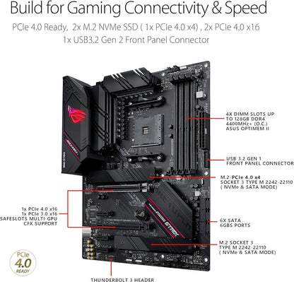 ROG Strix B550-F Gaming (Wifi 6) AMD AM4 Zen 3 Ryzen 5000 & 3Rd Gen Ryzen ATX Gaming Motherboard (Pcie 4.0, 2.5Gb LAN, BIOS Flashback, HDMI 2.1, Addressable Gen 2 RGB Header and Aura Sync)